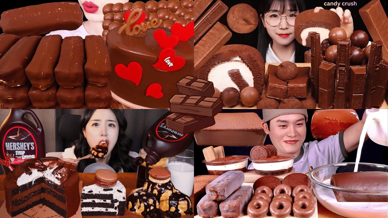 🍦ASMR MUKBANG  CHOCOLATE DESSERT COMPILATION🍫 | Eating Godiva Bakery Chocolate Ice Cream & Cake🍫🍩🍰