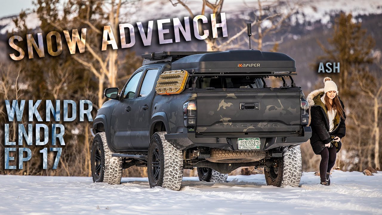 Couple goes SNOW CAMPING - WEEKENDERLANDER EP 17 - Tacoma Mini Overland Adventure