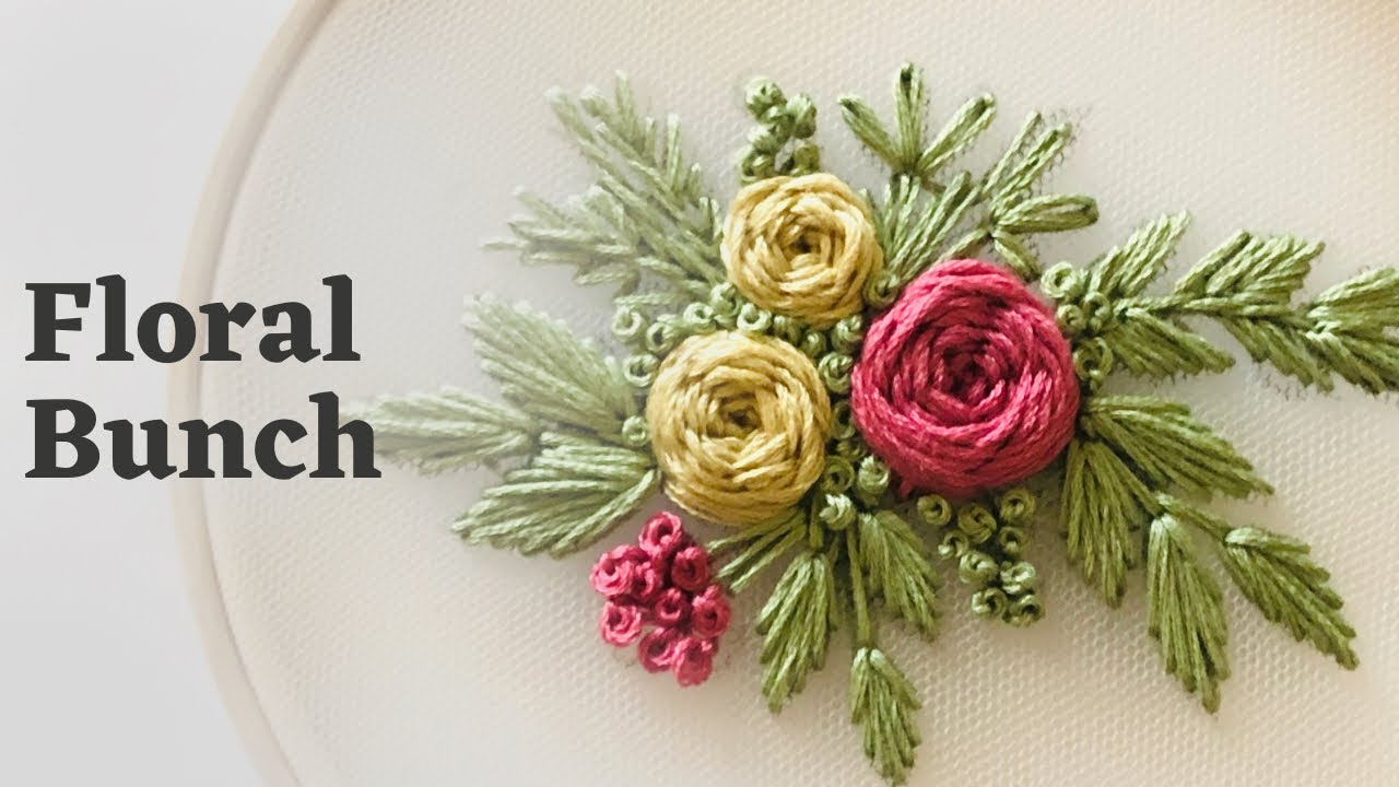 Simple Floral Bunch | Hoop Art | Video | Afeei | Embroidery By Afeei | eambroidery Videos