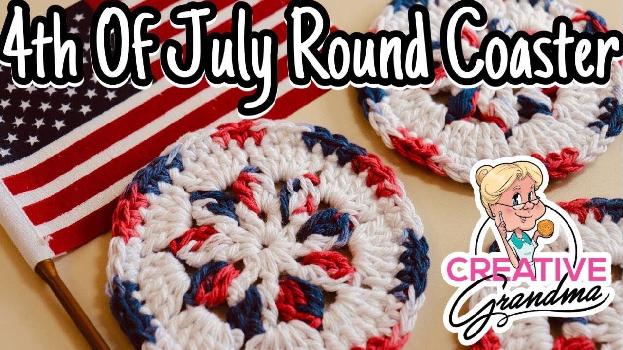 4th of July Round Coaster - Crochet Tutorial