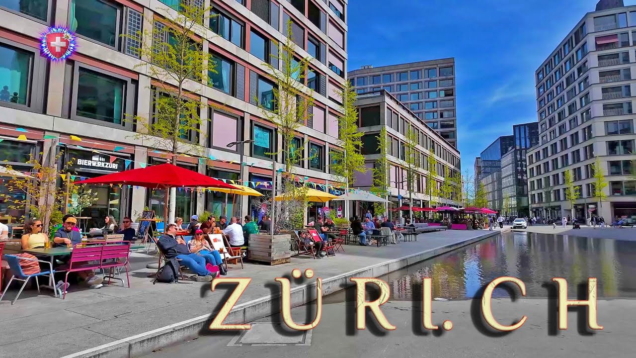 ZURICH SWITZERLAND ✨ Spring walking tour EUROPAALLEE - BAHNHOFSTRASSE 4K