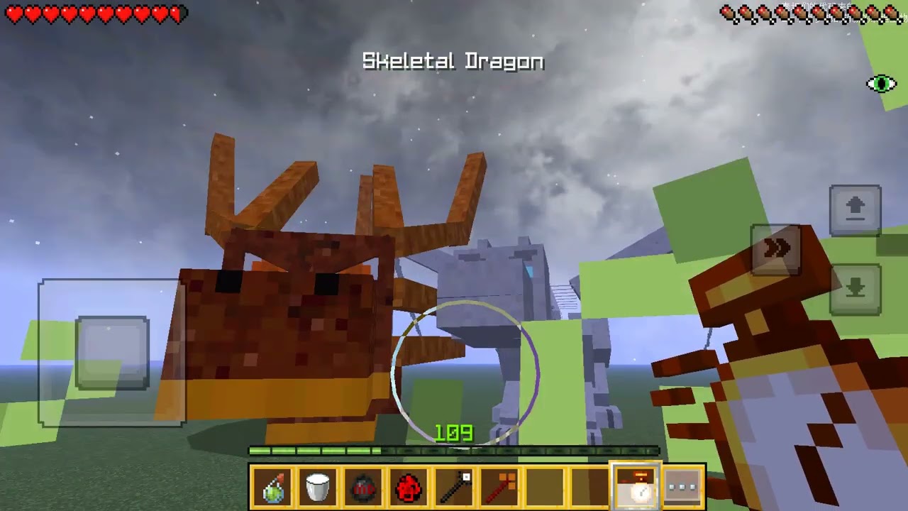 Fire Snake vs Skeletal Dragon Minecraft Mob Battle