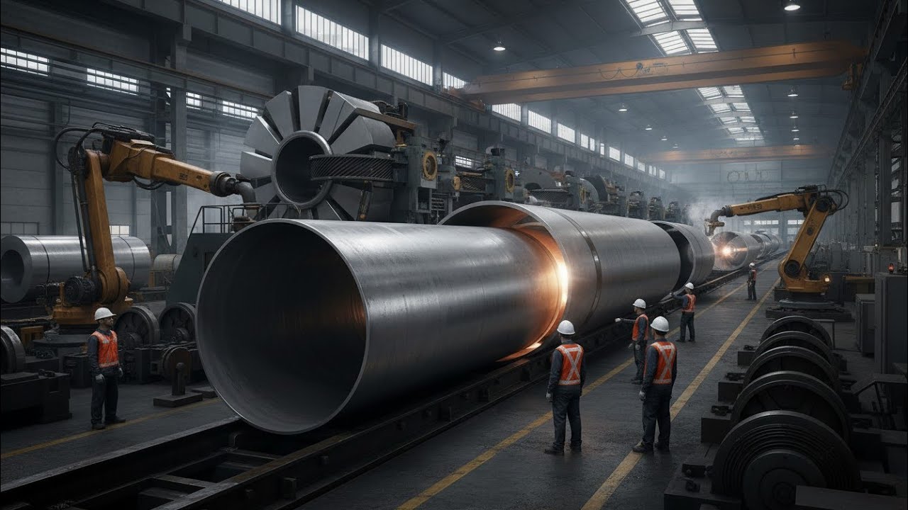 Inside a Modern Steel Pipe Factory | Automated Forming & HF Welding Process