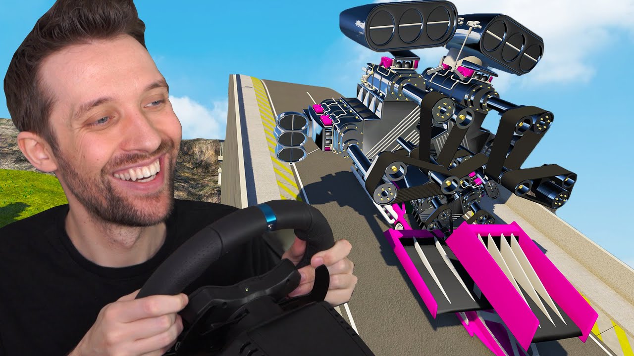 Wie WEIT SPRINGT der STÄRKSTE MOTOR? - BeamNG