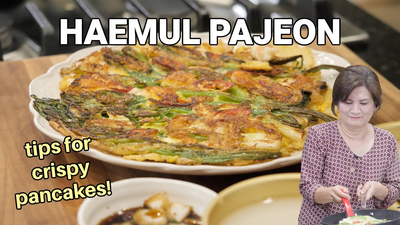 Extra crispy haemul pajeon (Seafood scallion pancakes) recipe! Detailed instructions and tips!