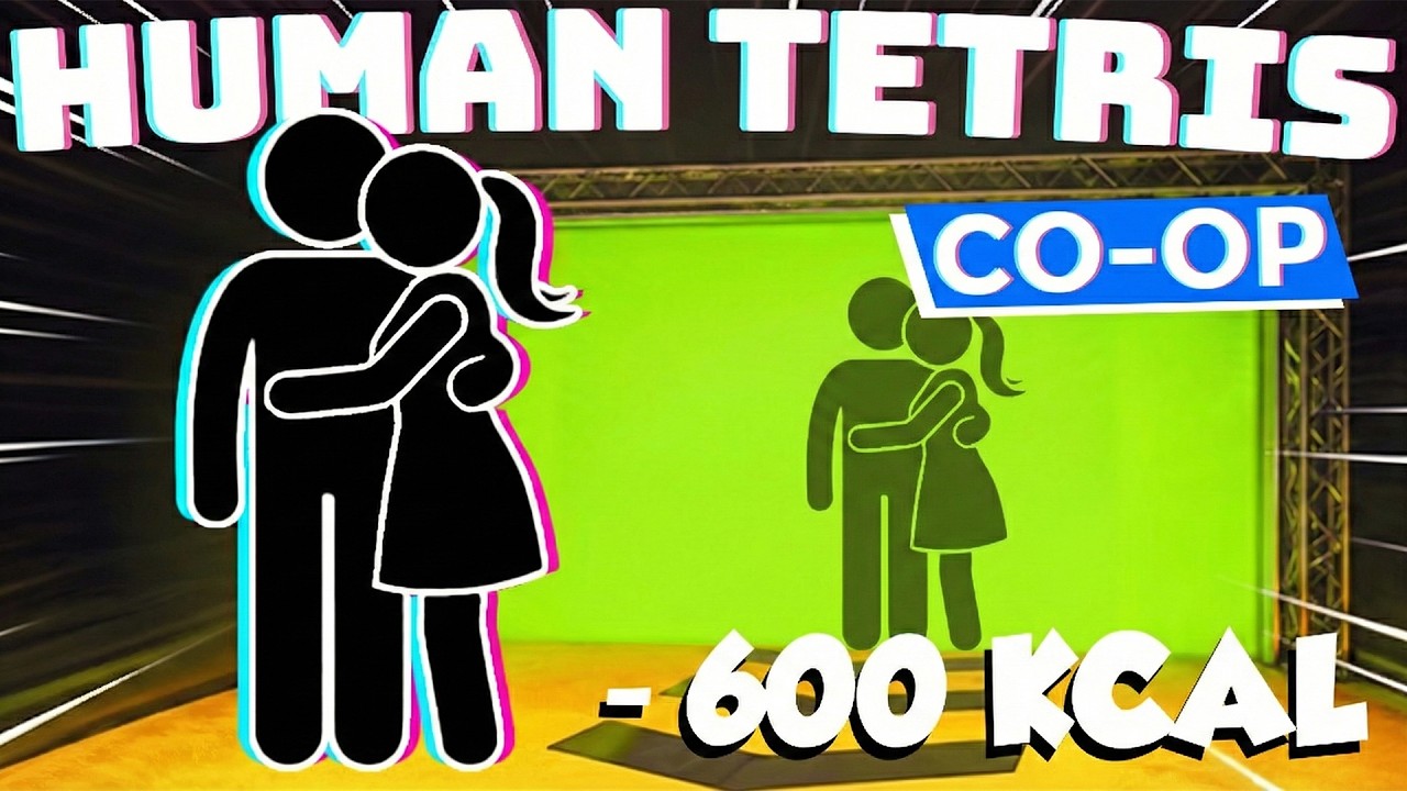 Human Tetris х 2 Player Co-op 🔥 Viral Interactive Warm Up Game | Full HD - 600 KCAL