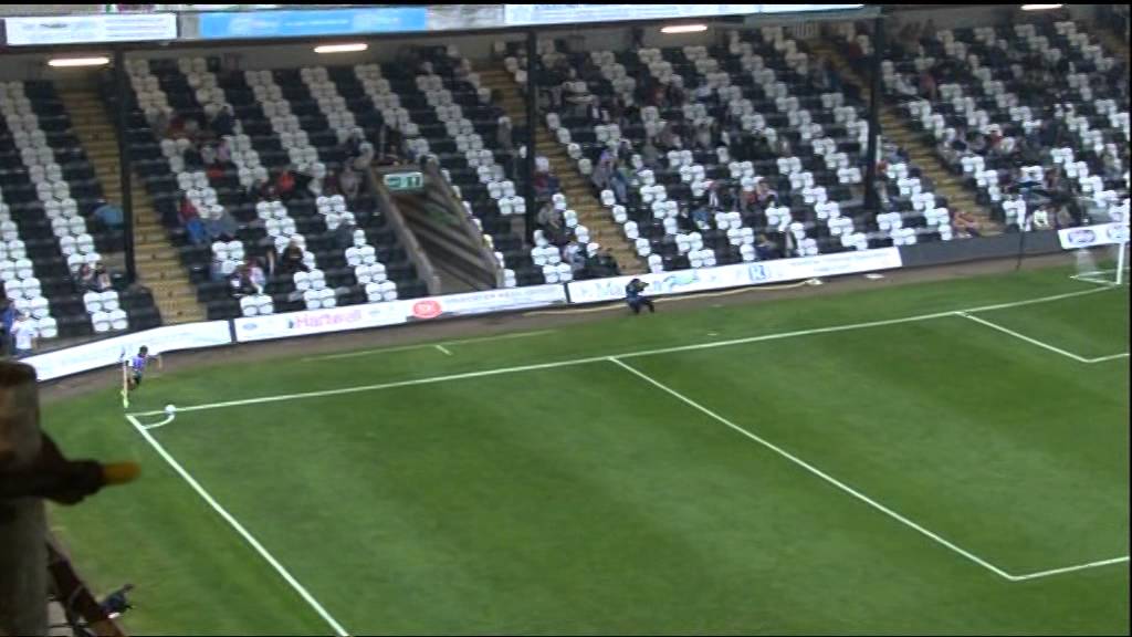 Sascha Studer in action. Grimsby 0-1 Mansfield, 25July2014