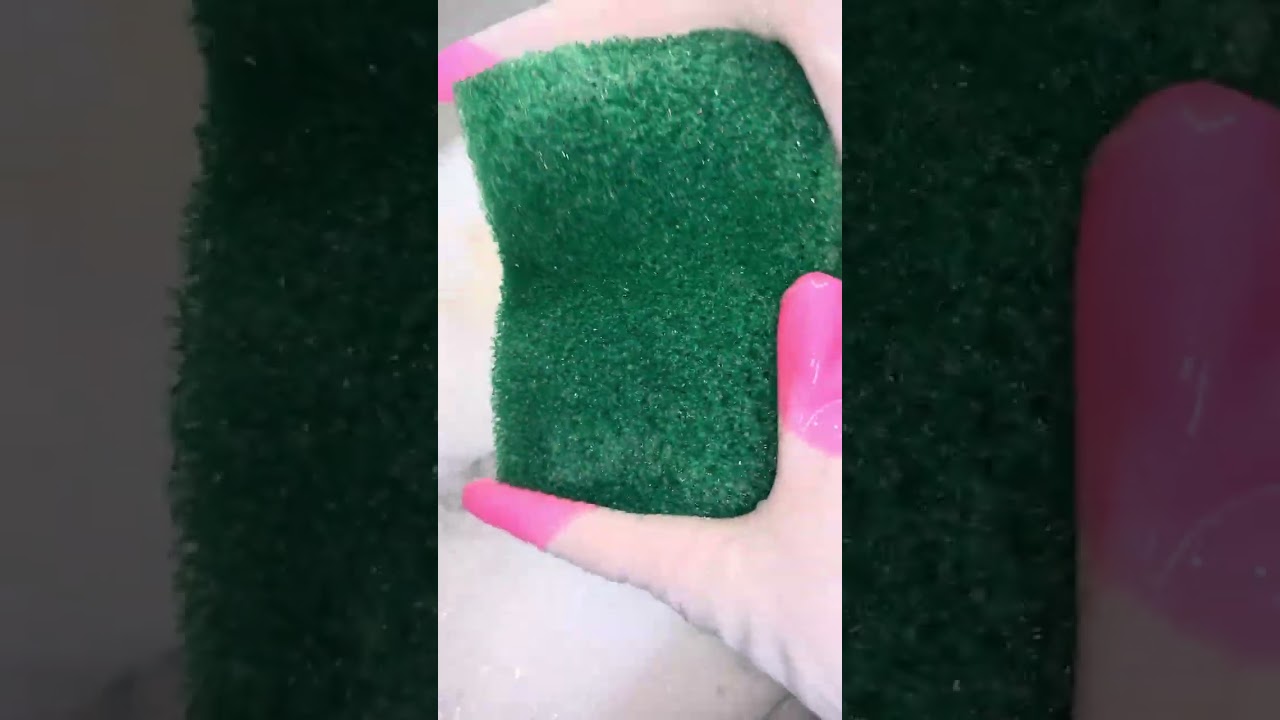 Моющее средство для посуды и стиральный порошок #asmr #cleantok #spongerinse #relaxing #rainbowsoap