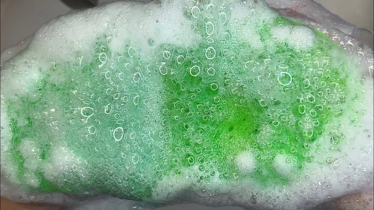 Green Liquid Soap ASMR | Thick Suds + Sponge Squeeze | No Talking Relaxing Sounds