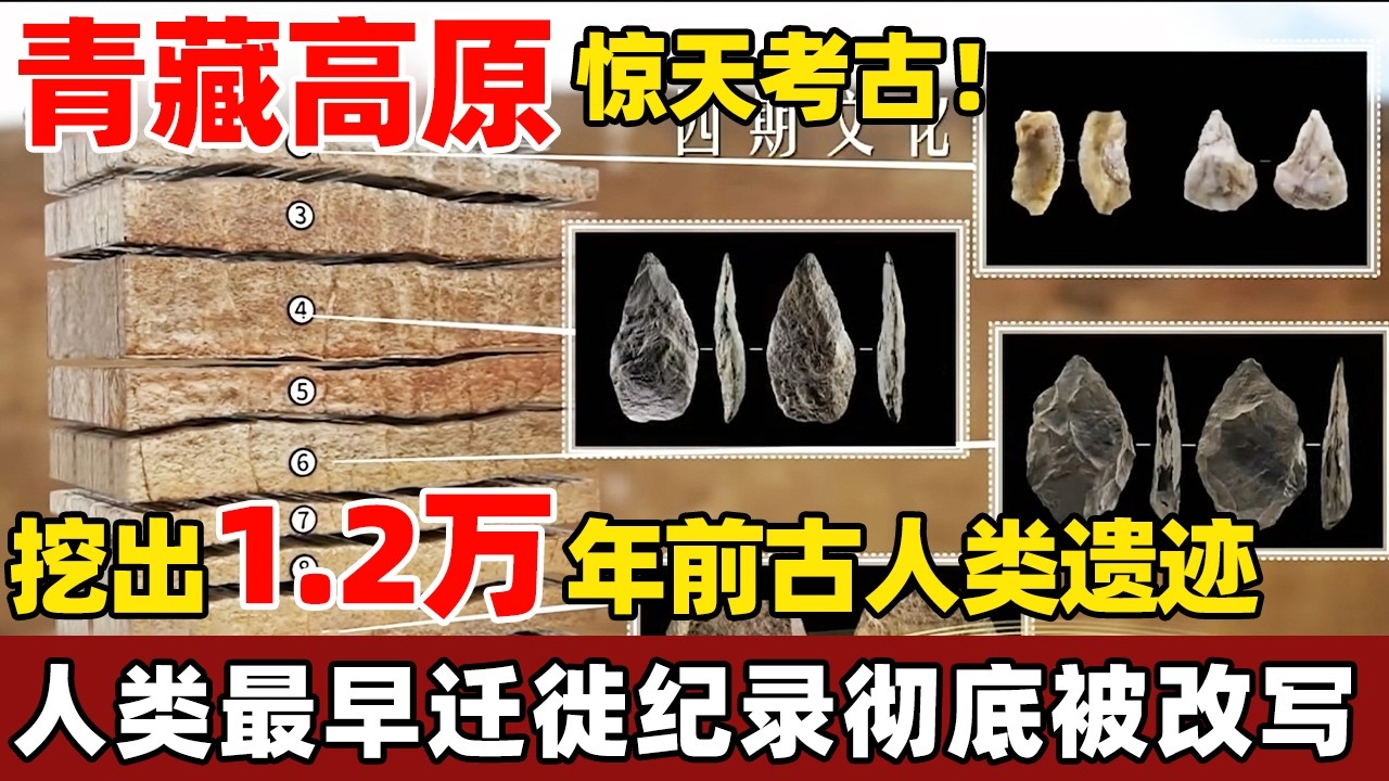 青藏高原惊天考古！挖出1.2万年前古人类遗迹，登高至海拔4300米，彻底刷新人类迁徙最高纪录！【考古秘闻】