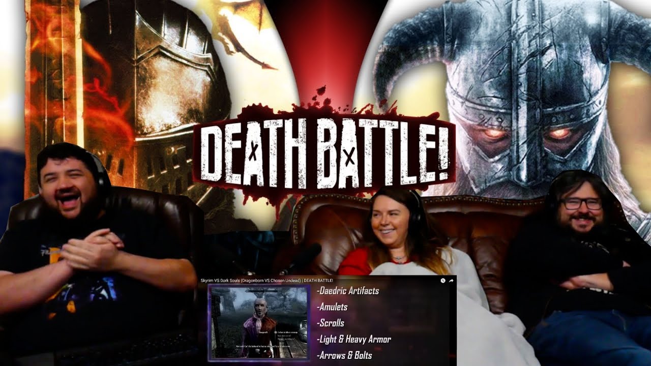 Skyrim VS Dark Souls (Драконорожденные против Избранной Нежити) | СМЕРТЕЛЬНАЯ БИТВА! — РЕАКЦИЯ РЕ...