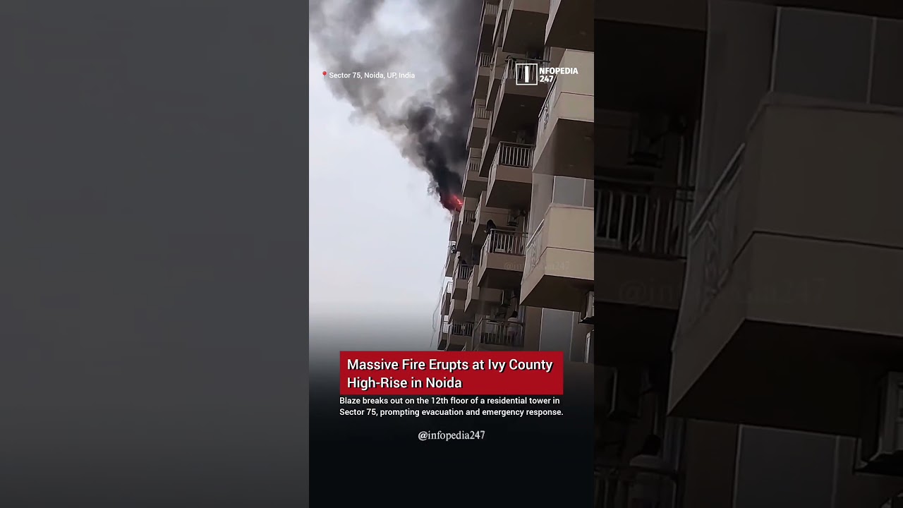 Fire at Noida High-Rise Sparks Debate Over High-Rise Firefighting Readiness. #infopedia247 #shorts