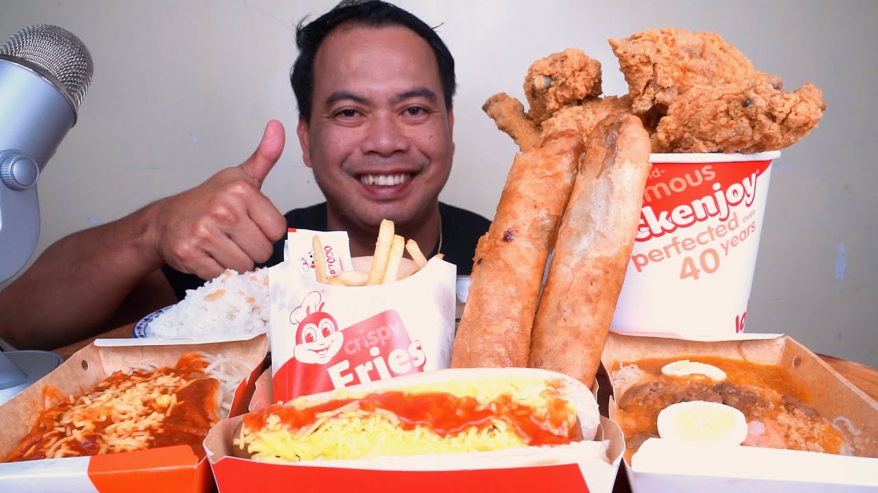 JOLLIBEE MUKBANG + BUCKET OF CHICKEN JOY + MUKBANG ASMR