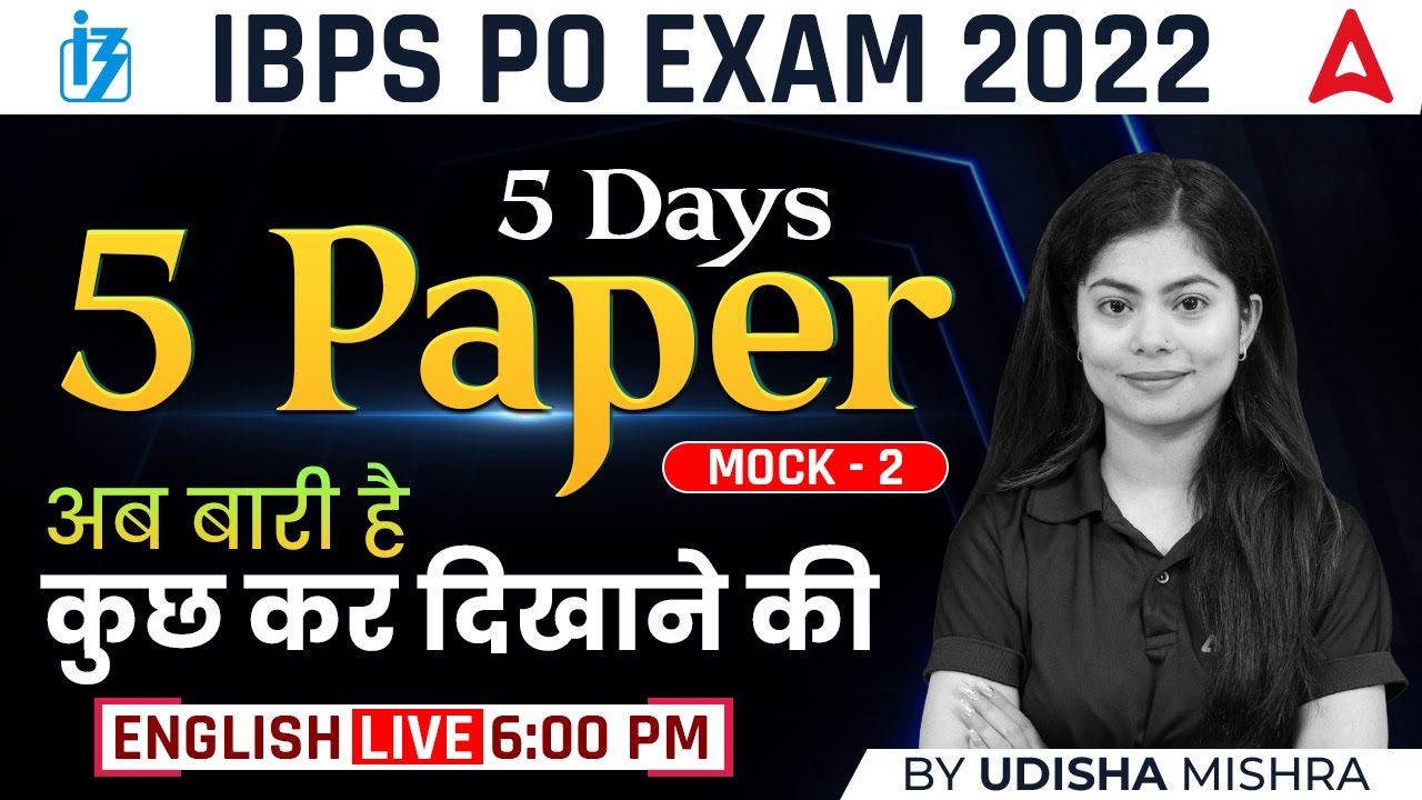 Crack IBPS PO in 2022 | IBPS PO English | Udisha Mishra | Mock #2