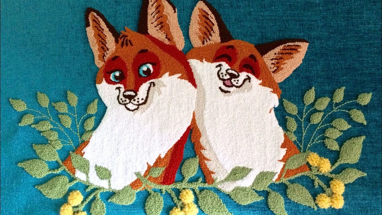 Обзор. Декоративная подушка. Ковровая вышивка.