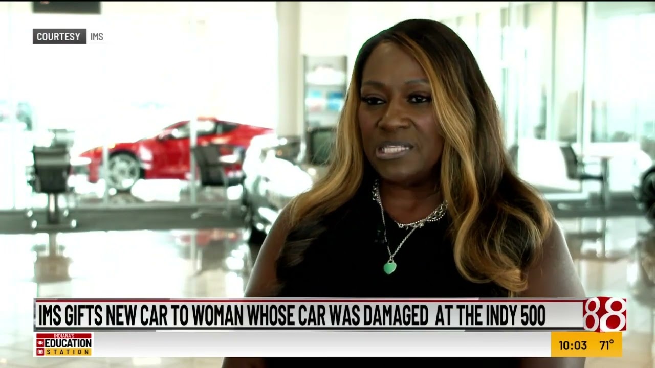 IMS gifts new car to woman whose car was damaged at the Indy 500
