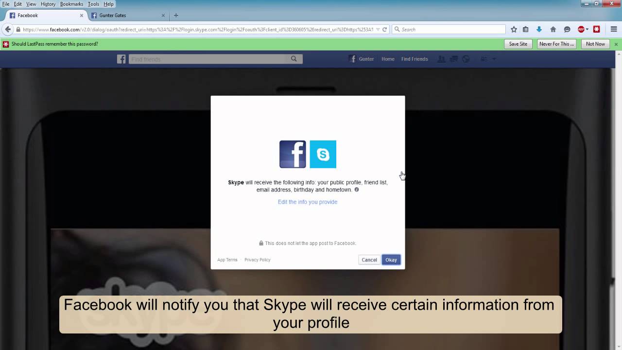 How to connect Skype with Facebook