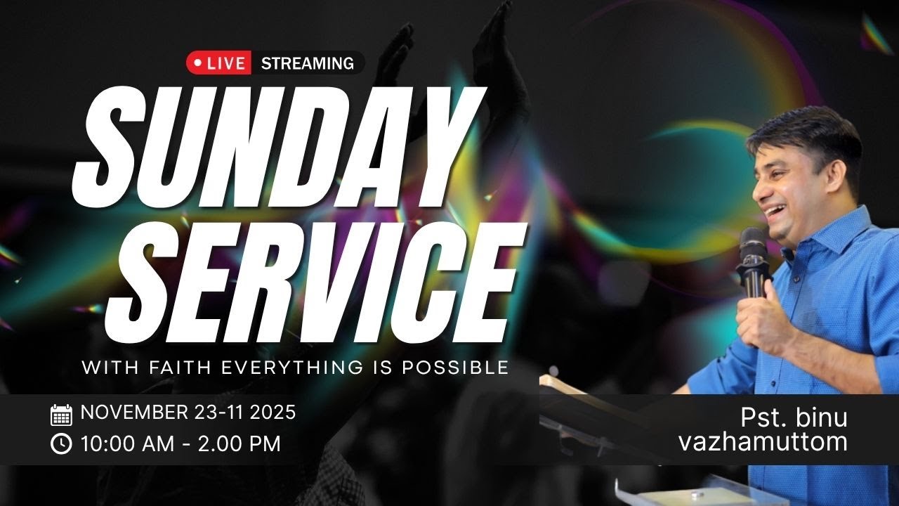 🔴LIVE  SUNDAY SERVICE|123 NOVEMBER 2025| PR.BINU VAZHAMUTTOM | ELOHIM GWC