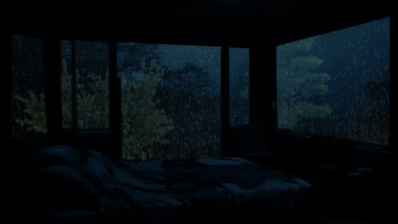 Rainy Spring Night at the Lake | Calm Lakeside Cabin Sounds for Deep Sleep & Healing Meditation