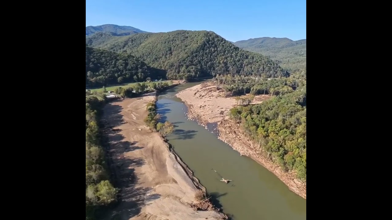 Raw footage of Nolichucky River flooding damage