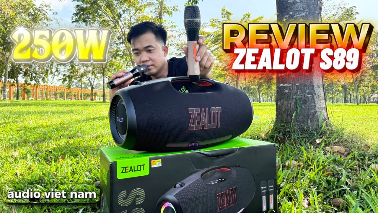 review loa bluetooth zealot s89 kèm 2 micro karaoke tại audio viet nam 