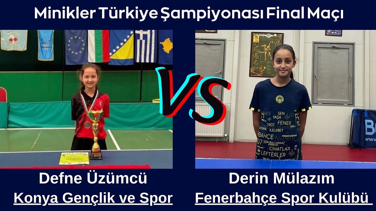 Defne Üzümcü (KON)-Derin Mülazım(İST) Minikler Seçme Türkiye Şamp. Final Maçı #sports #tabletennis