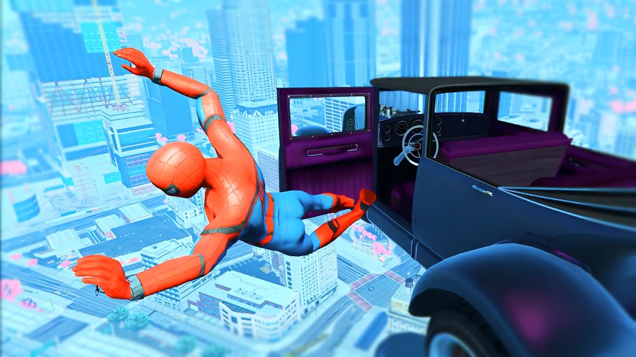 SPIDERMAN CRAZY JUMPS / FALLS #4 (GTA 5 Spider-Man Fails) GTA V Fails Funny Moments