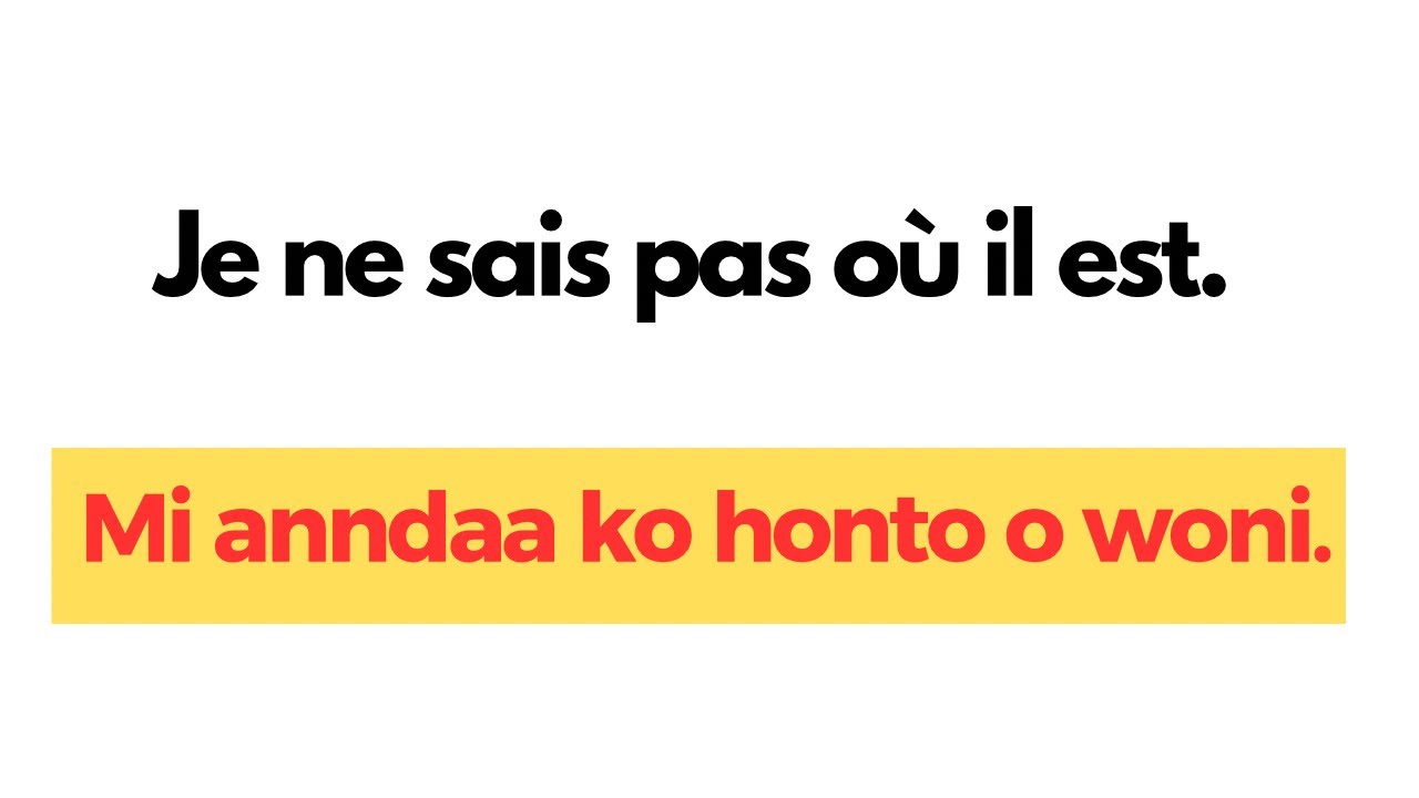 Apprendre le Pular du Fuuta Jaloo avec des phrases simples - Partie 49
