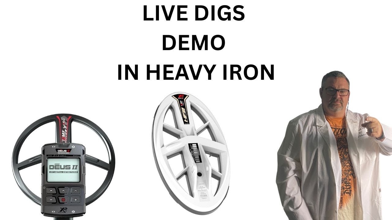 XP DEUS II HF 2 COIL LIVE DIGS IN HEAVY IRON 1700S RELIC SITE.