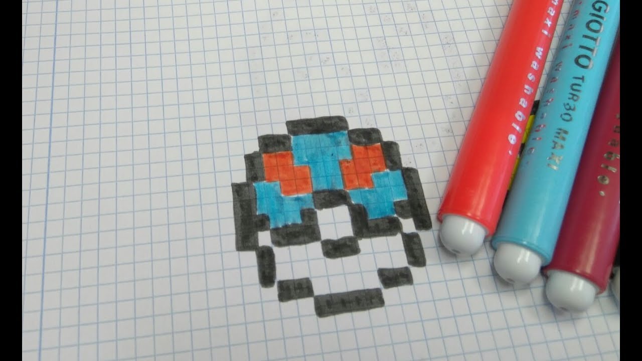 Como dibujar una Superball | Pokemon | Pixel Art