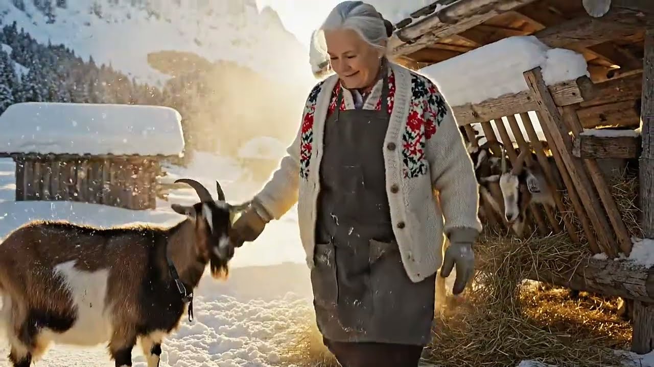Happy Old Age in the Swiss Alps: 87-Year-Old Grandma Welcomes Spring