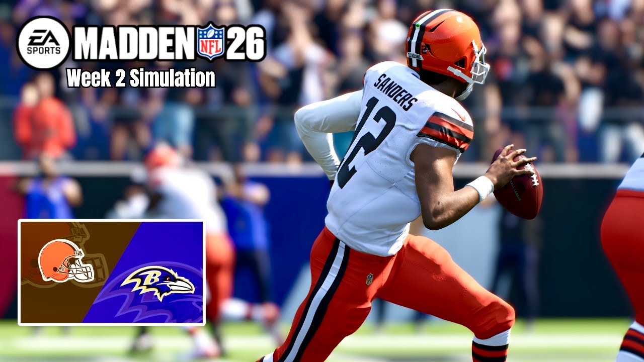 Ravens vs Browns | Week 2 Madden 25 Simulation (2026 Rosters | Full CPU Game)