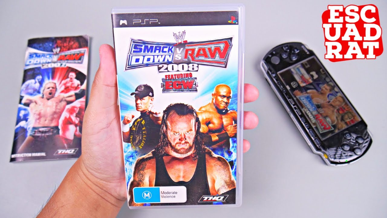 WWE SmackDown против RAW 2008 с геймплеем ECW PSP и распаковкой
