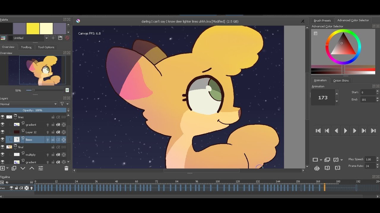 Seawinkle (animation process with Krita + commentary)