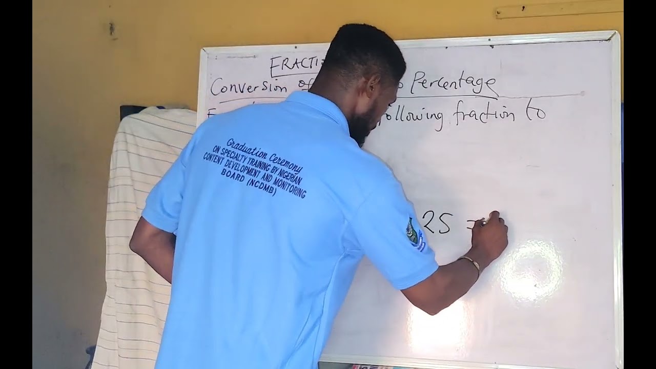 CONVERSION OF FRACTION TO PERCENTAGE  AND PERCENTAGE TO FRACTION