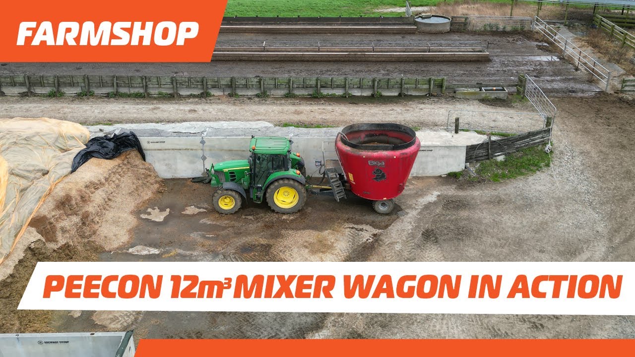 Peecon 12m3 Mixer Wagon feeding out   mixing maize, PK, and molasses  FarmShop Northland