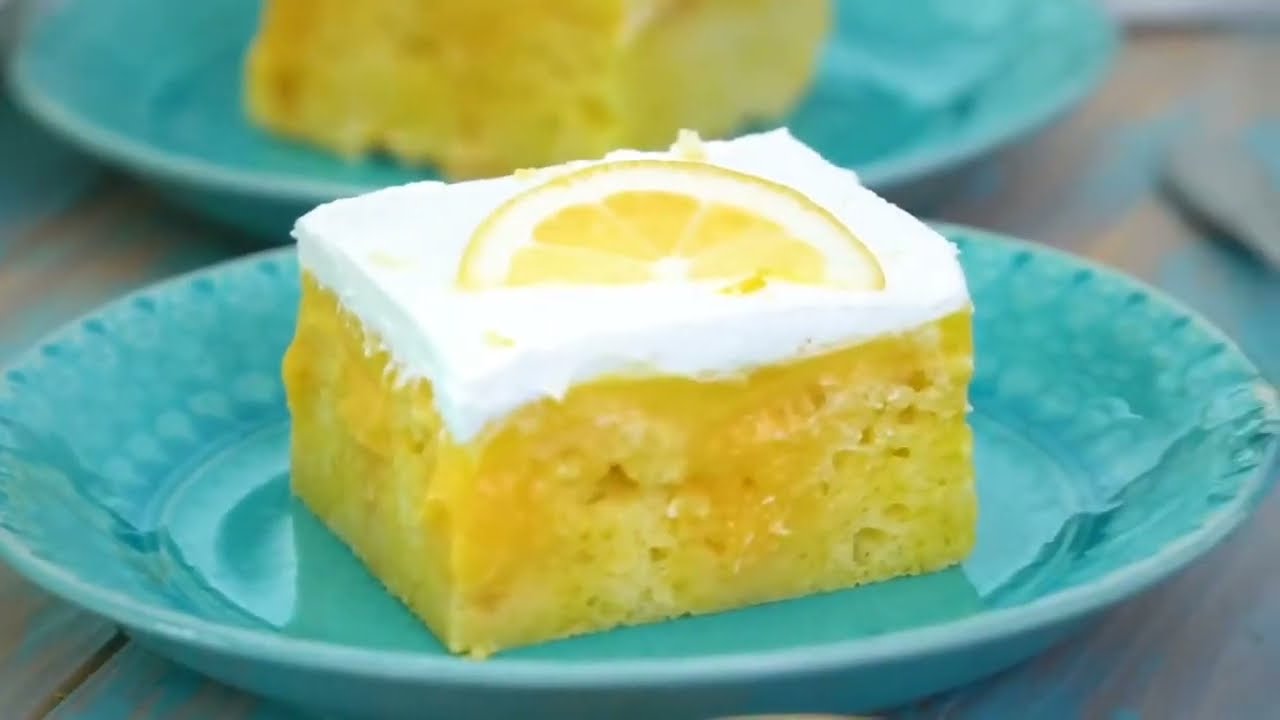 Lemon Poke Cake Recipe - Cooking With Joy