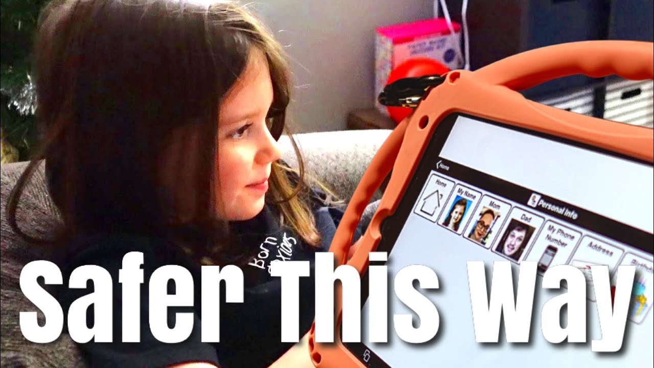 Nonverbal Autistic Girl Learns Safety Questions With A Speaking Device 