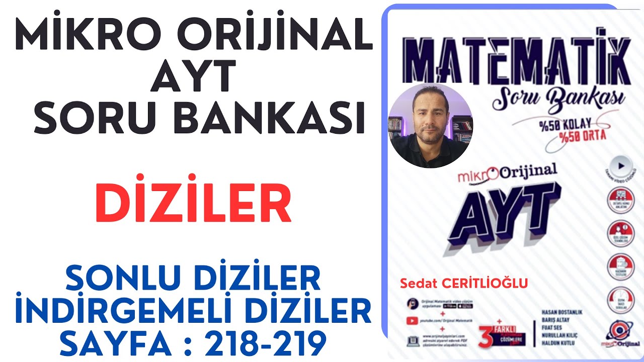 DİZİLER | MİKRO AYT SORU BANKASI SYF:218-219 | #orijinalmatematik  #mikroorijinal # yks2024