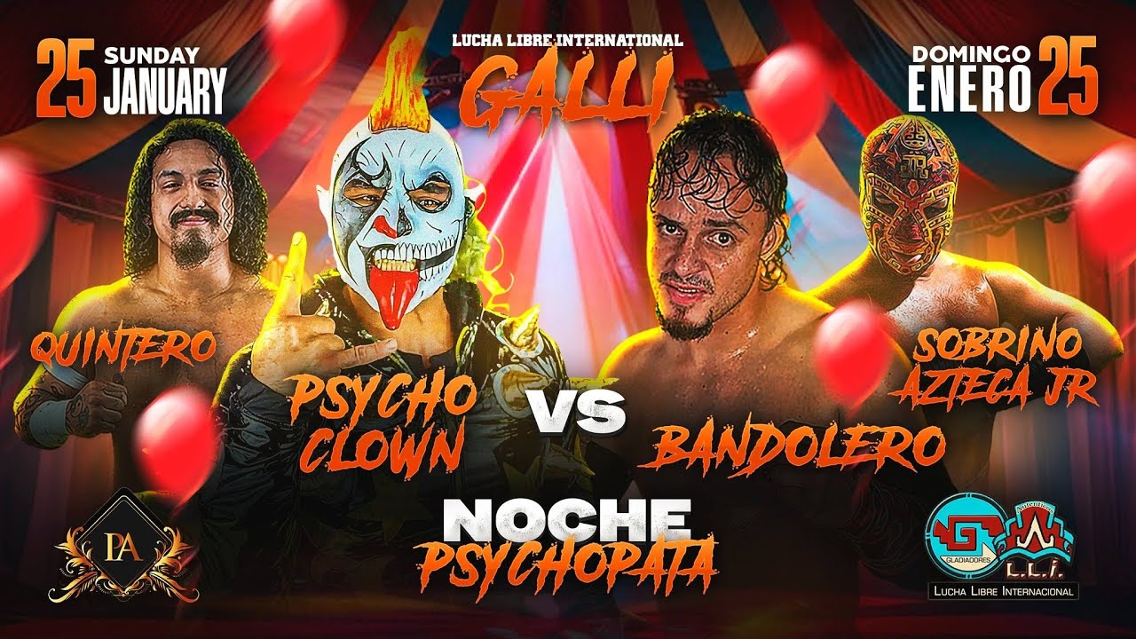 Psycho Clown & Quintero VS Sobrino Azteca Jr & Bandolero