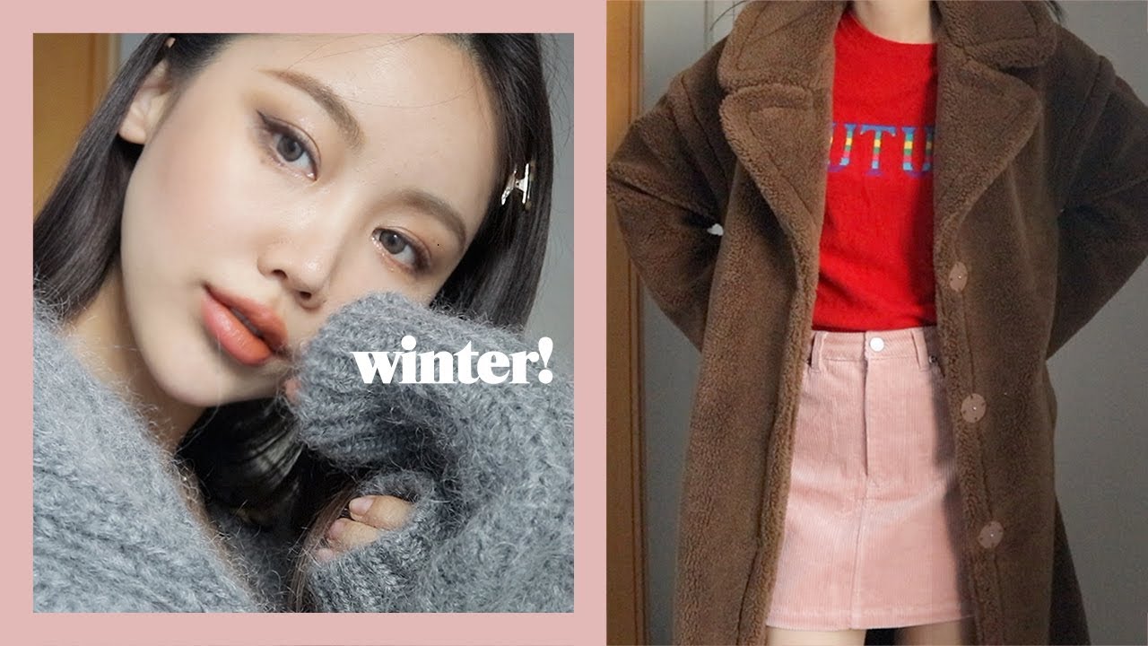 All로드샵🌹 Winter Everyday Makeup & Daily Outfits 겨울 데일리 아이메이크업 & 자주입는 두가지 룩 | kinda cool