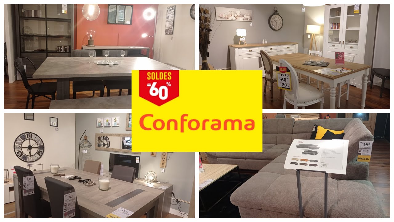 SOLDES CONFORAMA jusqu'à 60% table à manger/table basse/chaises/canapé