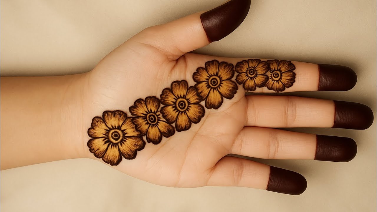 Simple & asthetic hena design 🌺 | trending mehndi design| instagram mehndi design| latest designs 