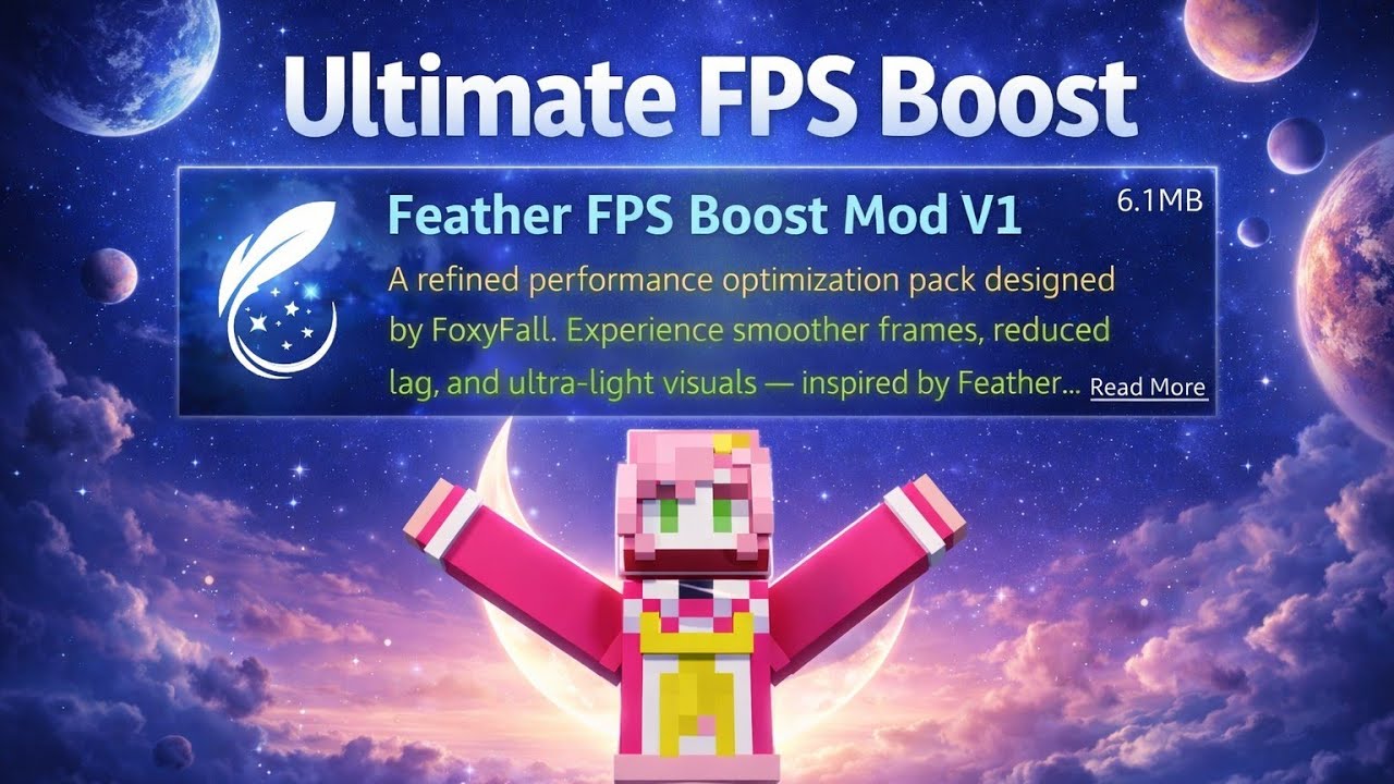 Feather Client Fps Boost V1 For MCPE 1.21+ (NO LAG + Smooth Gameplay) | 