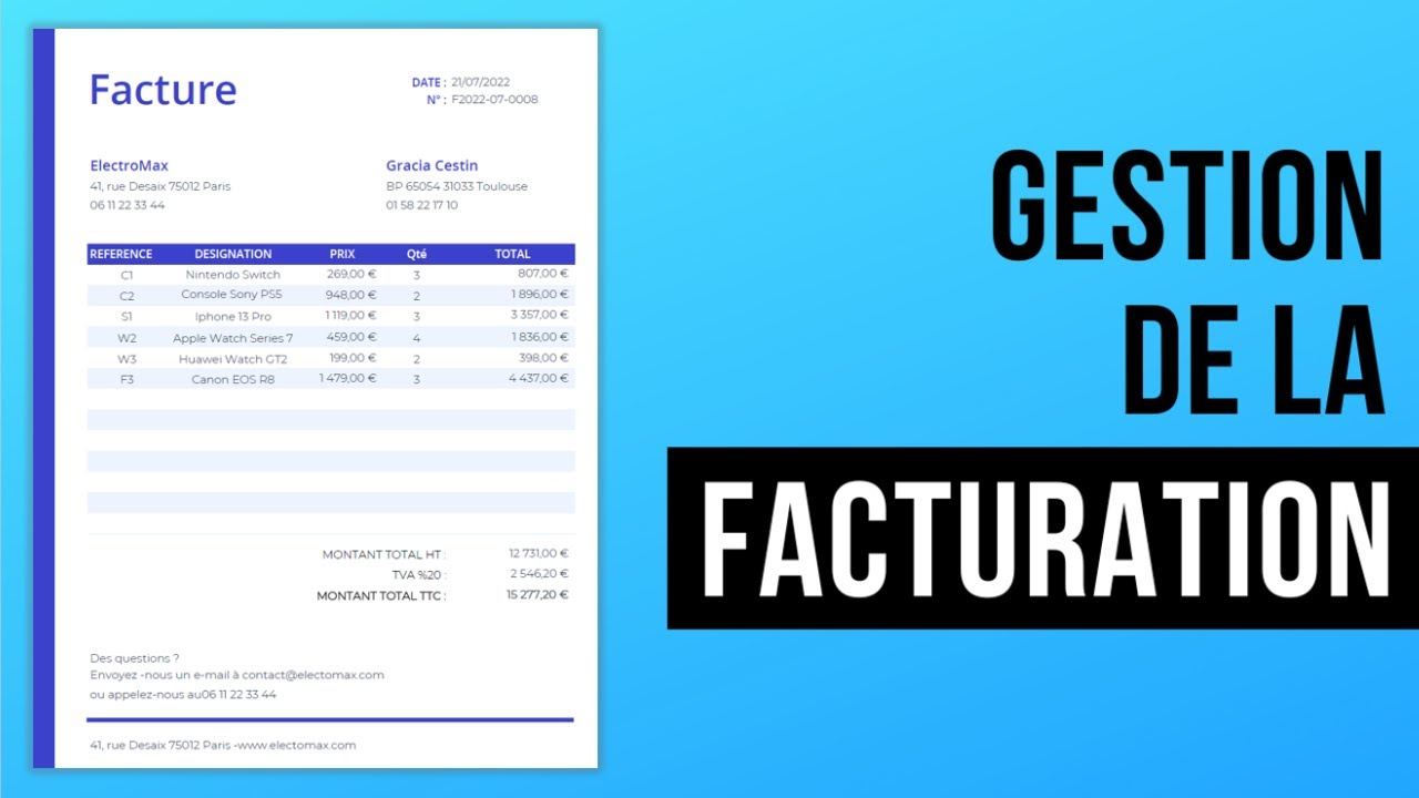 Gestion de la facturation : devis, bon de commande/livraison, facture pay&eacute;e/impay&eacute;e | Excel Avanc&eacute;