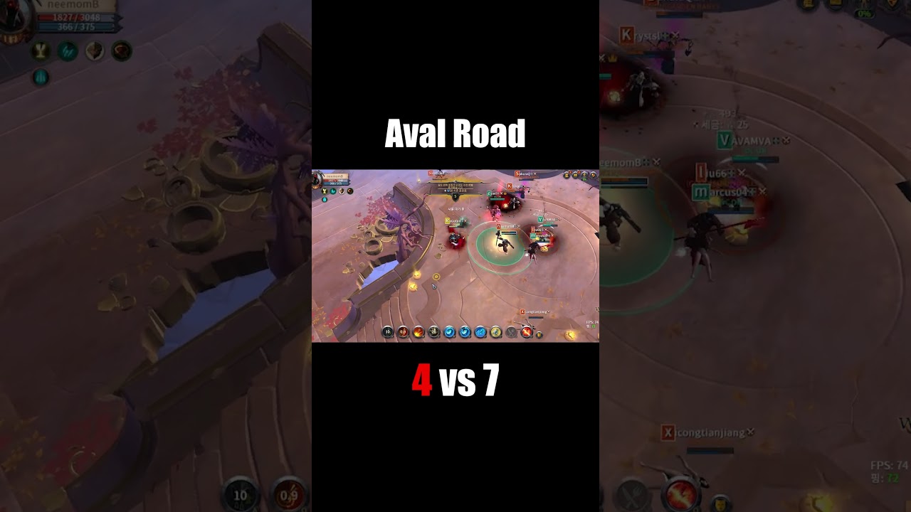 Albion Online Aval Road Fight 4v7 Mistpiercer #shorts
