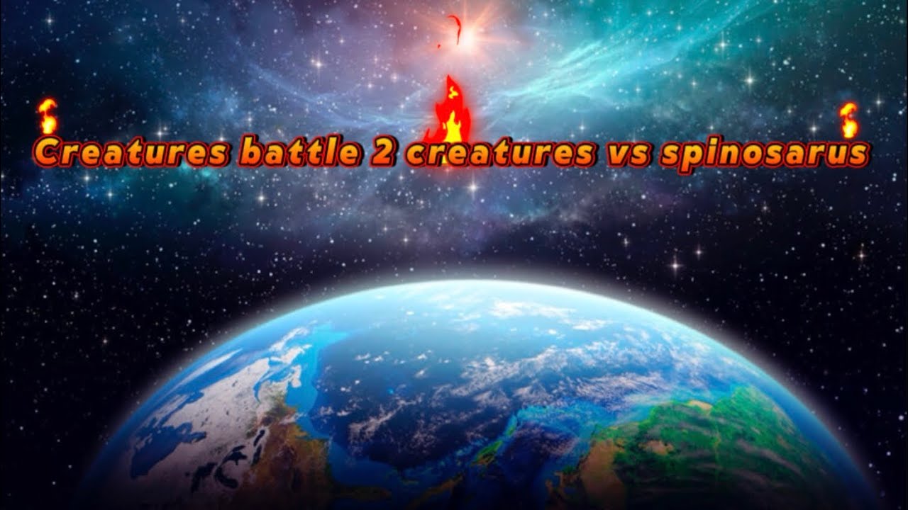 Creatures  battle 2 creatures vs the spinosaurus ￼￼￼