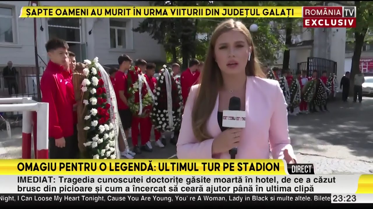 Scene impresionante pe stadionul Dinamo: sicriul lui Gheorghe Mulțescu  purtat intr-un tur de onoare