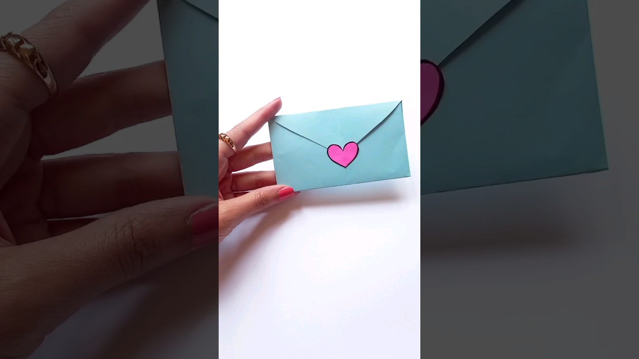 how to make an envelope from a heart shaped paper 💚🌿