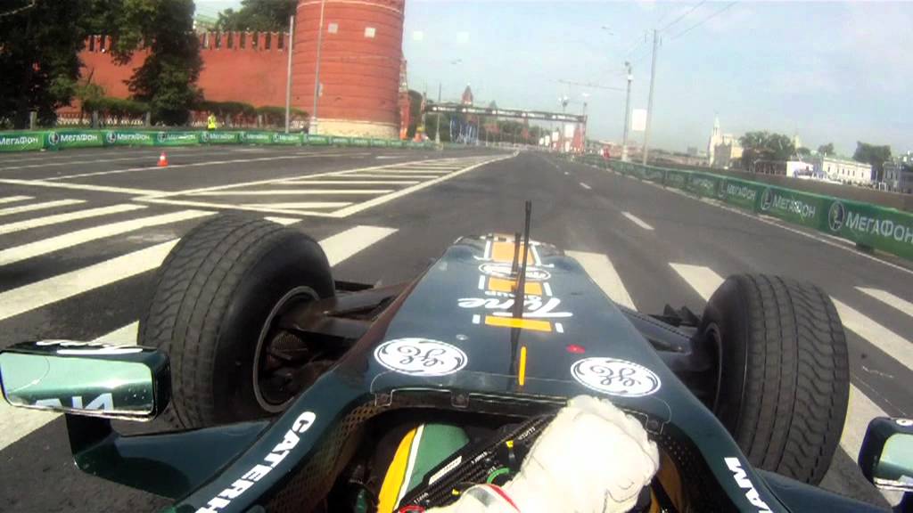 Onboard lap of Moscow city F1 track - Team Lotus & Luiz Razia